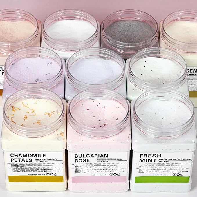 YMEYFAN Jelly Mask for Facials Professional Face Mask Bulk Wholesale, Jelly Mask Powder for Estheticians Supplies Beauty Salon Spa Face Mask Skin Care, 23Fl Oz (6 Jar)