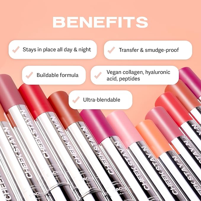 Sacheu Cheek STAY-N Liquid Blush for Cheeks — High Pigment, Buildable, Lightweight Cream Blush Infused With Squalane, for Dewy Radiant Flushed Cheeks — Long-lasting & Cruelty Free, Sugar & Spice Duo