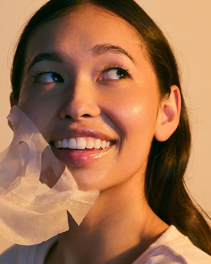 Pacifica Sheet Face Mask - Glow Baby Brightening Facial Mask w/Vitamin C, Aloe & Kelp – Cooling Mask for Dark Spots & Fine Lines - Clean Beauty Vegan & Cruelty-Free Dermatologist Tested