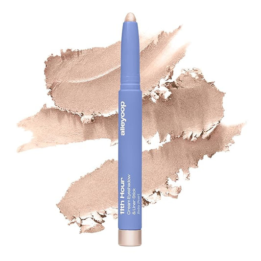 ALLEYOOP 11th Hour Waterproof Cream Eyeshadow Stick – Long-Lasting Eye Shadow Pencil & Eyeliner, Cream to Powder Stick & Highlighter – Smudge-Proof Eyeshadow Shimmer, Baby Pearl Shimmer