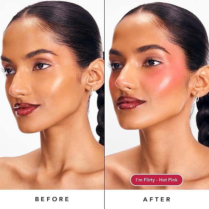 Sacheu Cheek STAY-N Liquid Blush for Cheeks — High Pigment, Buildable, Lightweight Cream Blush Infused With Squalane, for Dewy & Radiant Flushed Cheeks — Long-lasting & Cruelty Free, I'm Flirty
