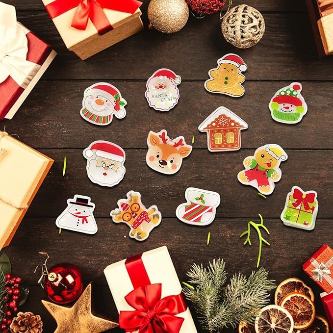 12 Pcs Christmas Claw Clips,Mini Hair Clips for Women Santa Claus Xmas Hat Gift Snowman Design Strong Hold Non Slip Small Hair Claws for Thick and Thin Hair Hairstyles