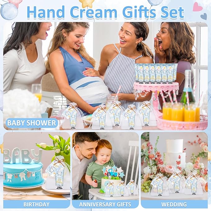 60 Sets Baby Shower Hand Cream, Boy Baby Shower Party Favors Gifts for Guests Bridal Shower, Wedding Hand Cream Gifts,Travel Size Hand Lotion Bulk for Wedding, Baby Shower Thank You Gifts (Elephant)