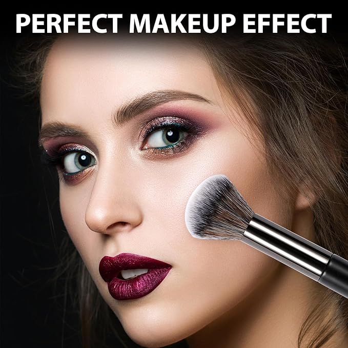 2 in 1 Nose Contour Brush, Dual-Ended U-Shaped Nose Sculpting & Blush Brush Precision Fluffy Contouring Brushes Perfect Defining Angled Cheek Bones, Highlight, Powder, Contour, Makeup Beginners
