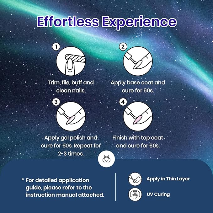 Beetles Pearl Gel Nail Polish Set, Dark Color Pink Red Purple Green Blue Nail Drawing Gel Polish 6 Colors Shimmer Mystic Flow Swirl Thread Effect Soak Off LED UV Curing for DIY Nail Art