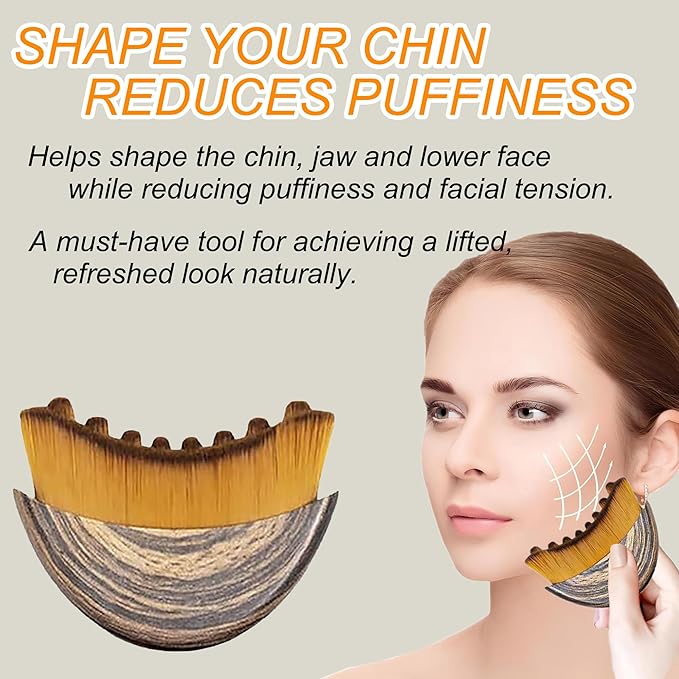 1PCS Lymphatic Contour Face Brush, Designed for The Face Gentle Enough for Daily Use, Lymphatic Contour Brush, Chin & Jawline Sculpting