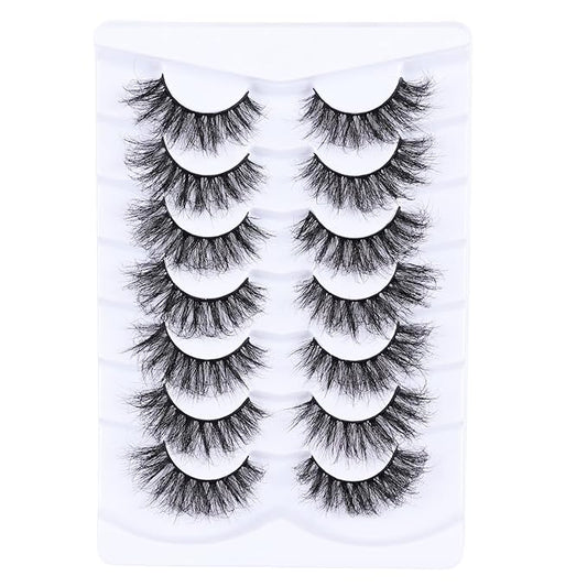 Wispy Fluffy Lashes False Eyelashes Cat Eye Lashes Pestañas Mink Lashes-7 Pair