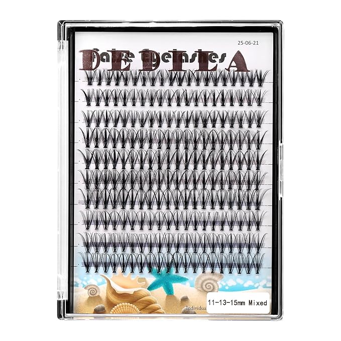 20D Cluster Eyelashes Mixed10-12-14mm/11-13-15mm/12-14-16mm/16-18-20mm Individual False Eyelashes Thickness 0.07mm D Curl Makeup Volume Eye Lashes 200 PCS (11-13-15mm)