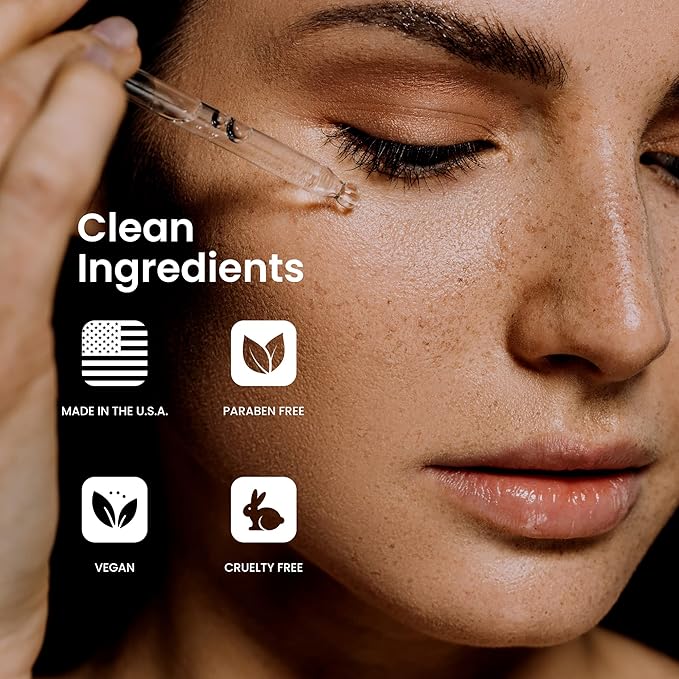 Natural Outcome Face Serum Set Hydrating Hyaluronic Acid and Vitamin C Face - Pack of Two Anti Aging Facial Serum Kit 1 oz Each, Vegan, Cruelty Free & Fragrance Free