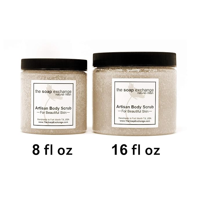 The Soap Exchange Sugar Body Scrub - Espresso Scent - Hand Crafted 8 fl oz / 240 ml Natural Artisan Skin Care, Shea Butter, Exfoliate, Moisturize, & Protect. Made in the USA.
