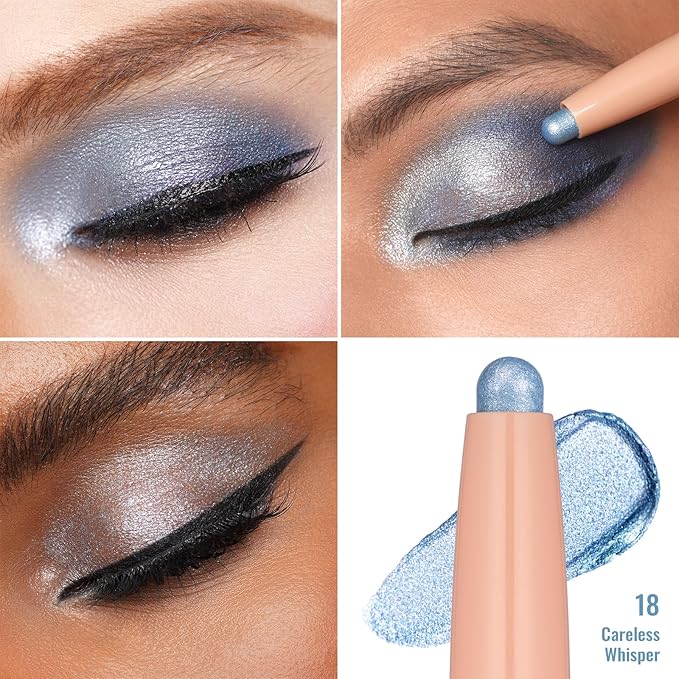 Oulac Eyeshadow Stick Set Smooth & Long Lasting, Twist-up Design Shimmering Glitter Finish, Blendable Eyes Makeup, Vegan & Cruelty-Free 3.8g X 4PCS