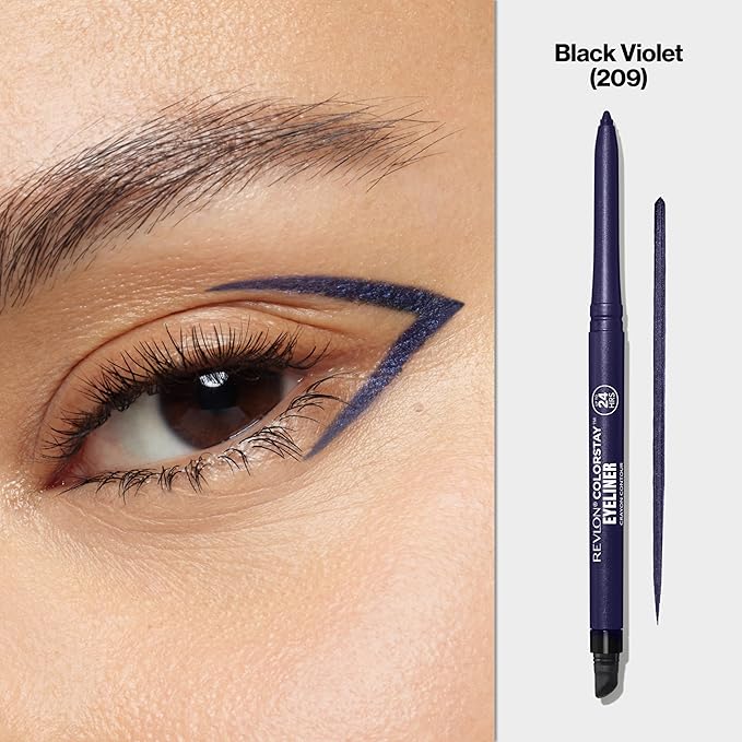 REVLON ColorStay Pencil Waterproof Eyeliner, Smudge-Proof, Eye Makeup with Built-In Sharpener, Packaging May Vary, 209 Black Violet, 0.01 oz
