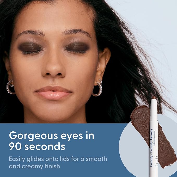 twenty/twenty beauty Visionary Eye Shadow Stick – Shimmer Cream Eye Shadow Pencil - Safe for Sensitive Eyes - Ophthalmologist Developed – Vegan, Cruelty-Free, Clean Ingredients (Brown-Eyed Girl)