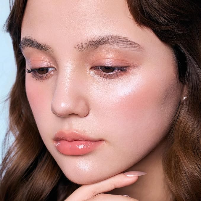 Flower Knows Shell's Jewel Highlighter Balm,Cute Bag Charm Keychain,Glitter Pearly Highlighter Makeup,Natural Glow Finish,Long Lasting Face Illuminator,Gift for Women,Girls,0.11 oz(Blue Tears)