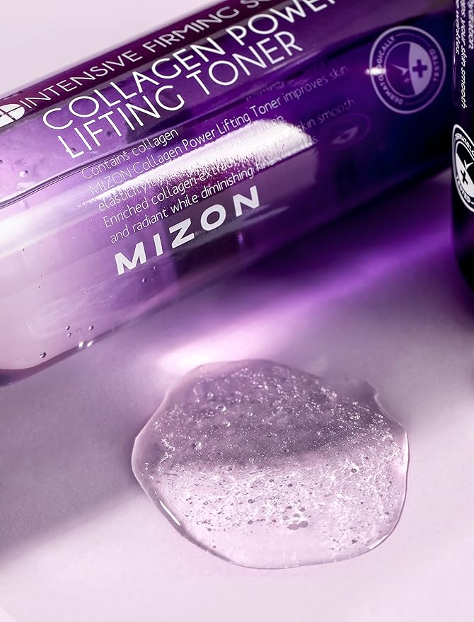 MIZON Collagen Power Lifting Toner Hydrolyzed Collagen with Adenosine Vitamin E Moisturizing Skin Booster for Dry Rough and Aging Skin (120ml 4.06 fl oz)