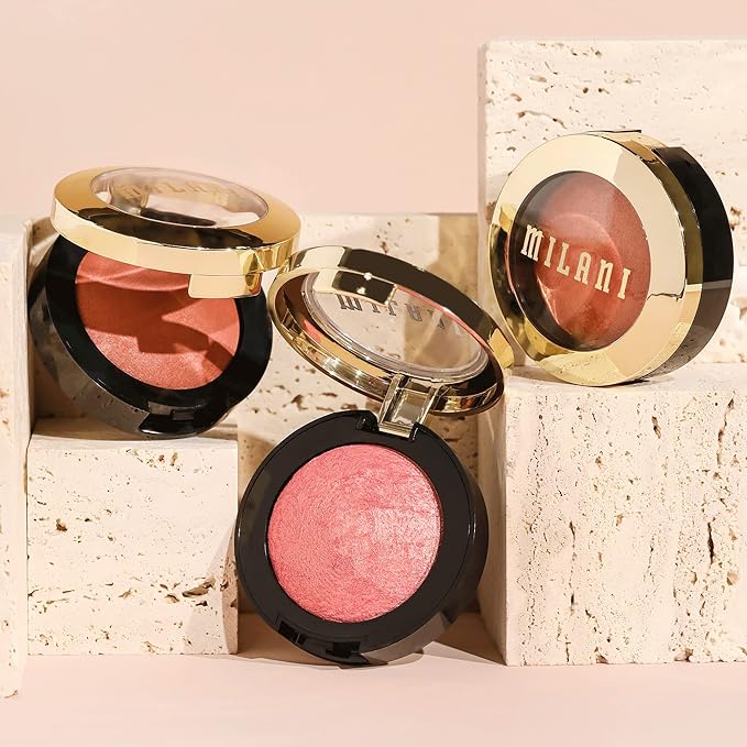 Milani Baked Blush, Powder Blush for Cheeks, Cruelty Free Makeup - Shape, Contour & Highlight Face for a Shimmery or Matte Finish -Petal Primavera