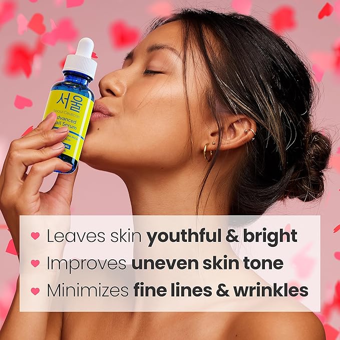 SeoulCeuticals Korean 5% Niacinamide + Snail Mucin 97.5% Essence Serum + Hyaluronic Acid, Cruelty Free Korean Skin Care, Natural & Organic Anti Aging Face Serum for Dull Skin, K Beauty 1oz