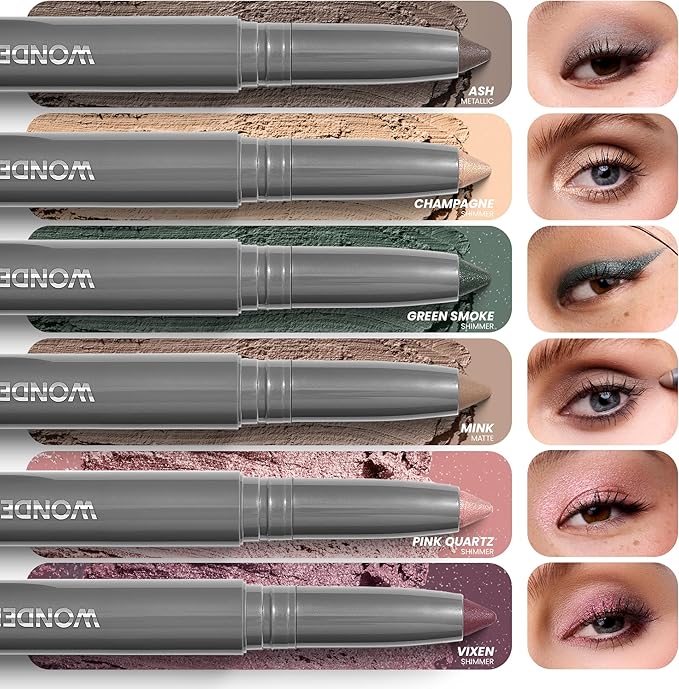 Wonderskin IYKYK Eyeshadow Stick - Longwear Eye Shadow Sticks, Budge-Proof & Waterproof Shimmer Eyeshadow Stick with Built-in Sharpener (Green Smoke)