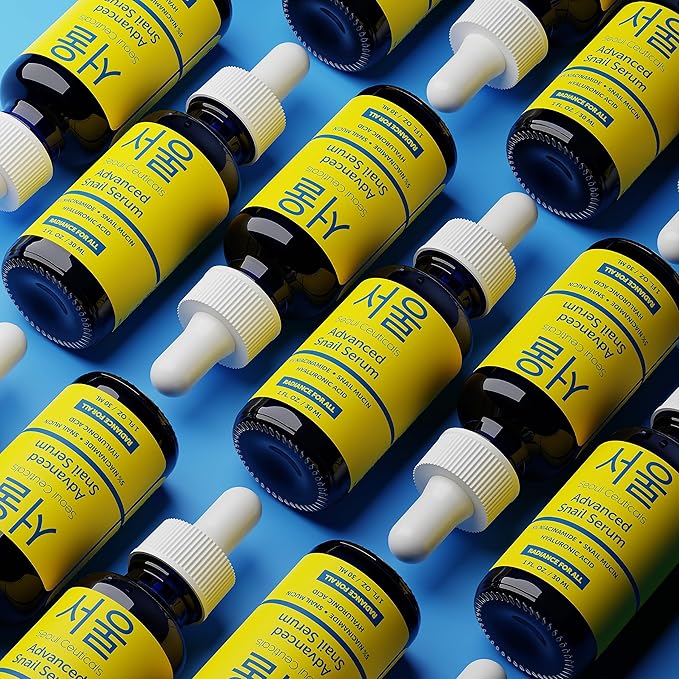 SeoulCeuticals Korean 5% Niacinamide + Snail Mucin 97.5% Essence Serum + Hyaluronic Acid, Cruelty Free Korean Skin Care, Natural & Organic Anti Aging Face Serum for Dull Skin, K Beauty 1oz