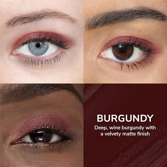 ShadowSense EyeShadow, Burgundy, 0.14 Oz, Matte Cream to Powder Eyeshadow, Long-Lasting, Anti-Aging, Waterproof, Smudge-Proof Formula for Flawless All-Day Wear