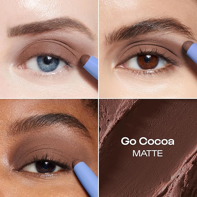 ALLEYOOP 11th Hour Waterproof Cream Eyeshadow Stick – Long-Lasting Eye Shadow Pencil & Eyeliner, Cream to Powder Stick & Highlighter – Smudge-Proof Eyeshadow Matte, Go Cocoa Matte