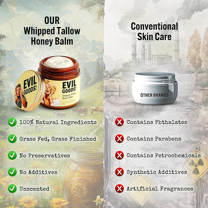 Whipped Beef Tallow and Honey Moisturizer for Skin, Face, Lips, Body (4 Ounce (Pack of 1), Lavender)