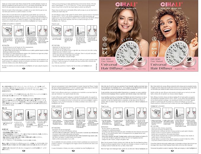 Universal Hair Diffuser “Super Sturdy” 1.7 Inch to 2.6 Inch for Natural Curly and Wavy Hair, Hair Dryer Attachment (White)