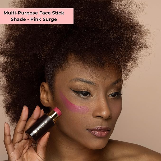 Cream Blush Stick by Phoenix Beauty – 3-in-1 Cheek, Lip & Eye Color | High Pigment, Hydrating Formula with Shea Butter & Hyaluronic Acid | Multi-Use Makeup Stick for Dewy Skin (Pink Surge, Regular)