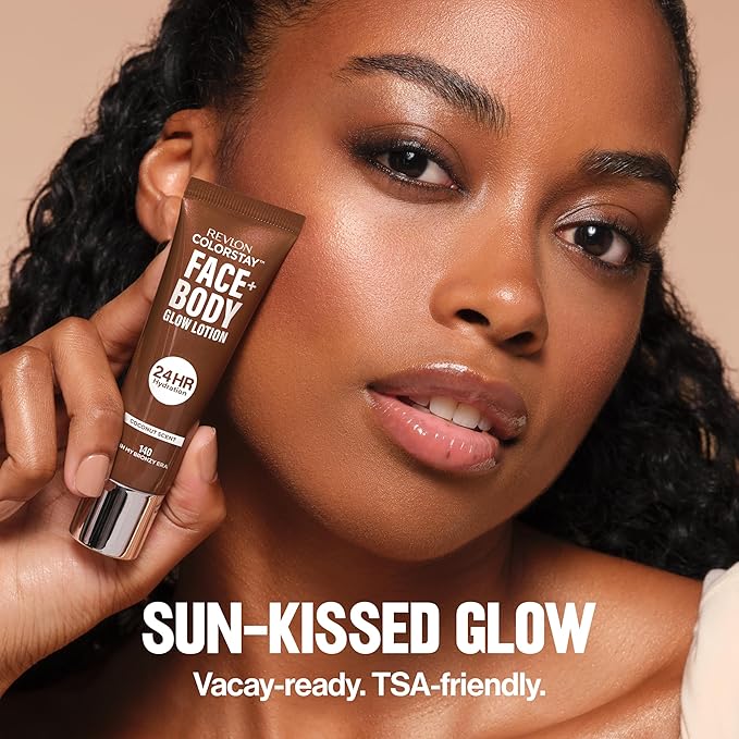 Revlon ColorStay Face & Body Glow Lotion, Hydrating Glow Moisturizer, 24HR Hydration, Illuminating Luminizing Shimmer, 120 It's Giving Sun