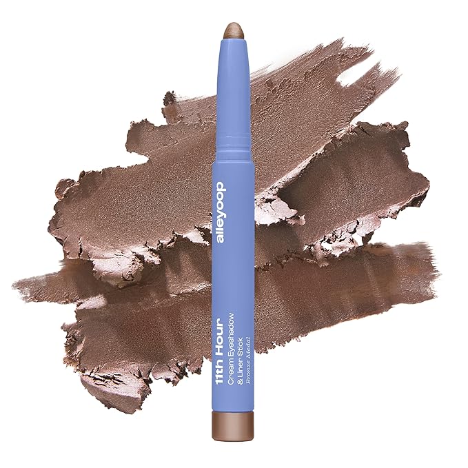 ALLEYOOP 11th Hour Cream Eye Shadow Sticks - Bronze Medal (Shimmer) - Award-winning Eyeshadow Stick - Smudge-Proof and Crease Proof for Over 11 Hours - Easy-To-Apply and Compact for Travel, 0.05 Oz