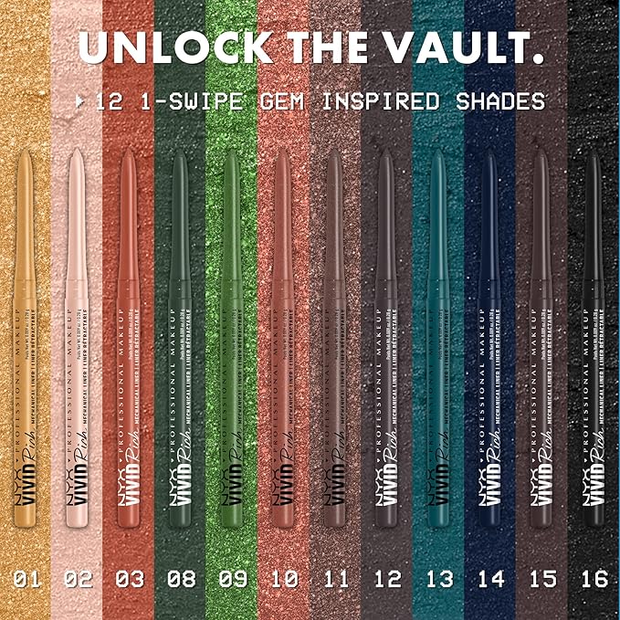 NYX Professional Makeup Mechanical Eye Pencil, Vivid Rich Mechanical, Creamy Retractable Eyeliner - Spicy Pearl, Bronze Eyeliner