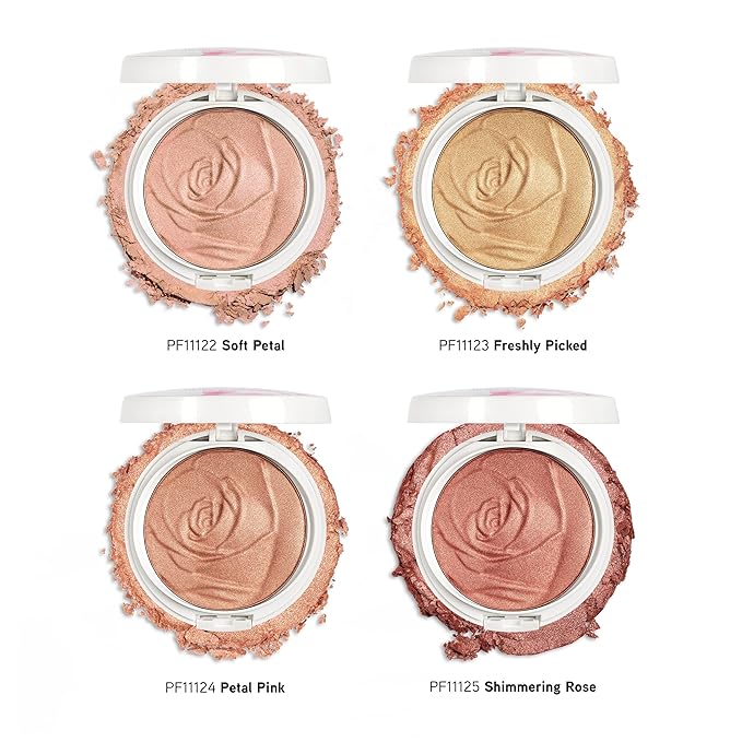 Physicians Formula Rosé All Day Highlighter Blush Face Powder, Blush Petal Glow, Shimmering Rose, Dermatologist Tested, Clinicially Tested (Pack of 2)