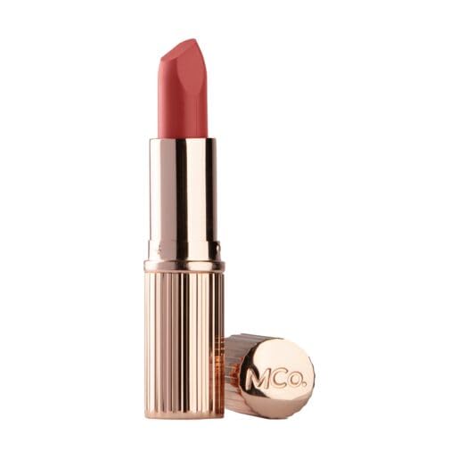 MCoBeauty - Crème Matte Luxe Lipstick - Long-Lasting Hydrating Soft Matte Lipstick with Square-Tip Bullet - Rose Saturn, Peach Coral Shade - 3.5g - Lip Makeup