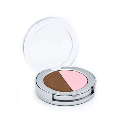 Lauren Brooke Cosmetiques Pressed Eyeshadow Duo, Natural Look Makeup (Chocolate Kisses/Cotton Candy)