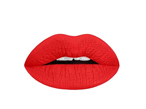 Aromi Bright Red Matte Liquid Lipstick | Red Hot Lip Color, Vegan, Cruelty-free, Long-lasting Lipstick, Waterproof, Handmade (Preppy Red)