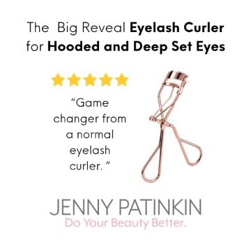 Jenny Patinkin The Big Reveal Eyelash Curler for Hooded Eyes, Deep Set Eyes – Precision & Professional Eyelash Curler for Difficult Eye Shapes with Replacement Silicone Pad, Nickel Free