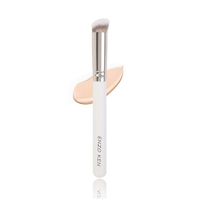 Angled Concealer Brush - Under Eye, Small Nose Contour, Makeup Brush (White, 270)