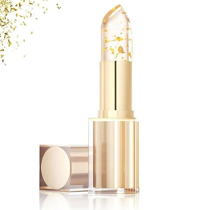 Transferproof Color Changing Lipstick,Transparente Transferproof Gold Crystal Color Changing Lip Stick,Labial Cambia De Color De, Long Lasting 24 Hours Moisturizing Glossy Shine Lip Gloss (1PC)