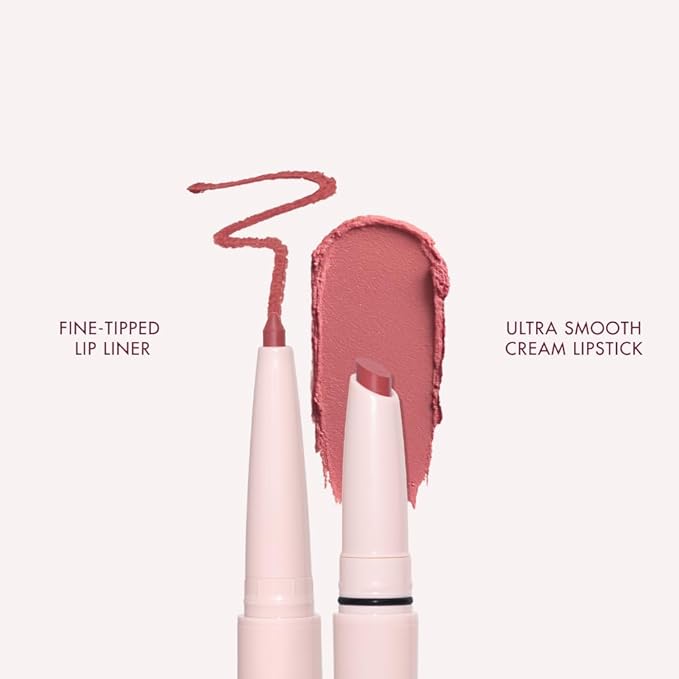 Wander Beauty Lipsetter Dual Cream Lipstick + Lip Liner - Barcelona Blush - Ultra-Smooth, Hydrating Lipstick and Lip Liner with a Soft Matte Finish - Made with Squalane & Peptides (1 Count)