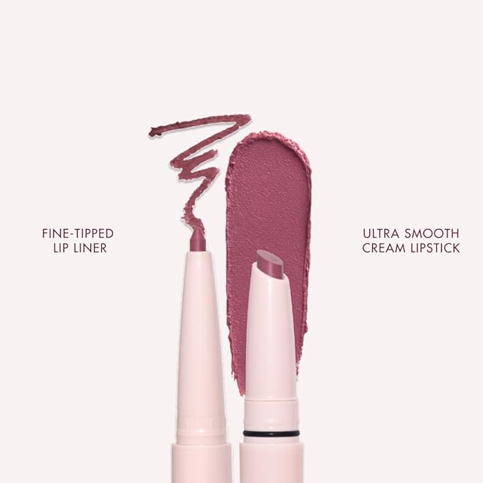 Wander Beauty Lipsetter Dual Cream Lipstick + Lip Liner - Midtown Mauve - Ultra-Smooth, Hydrating Lipstick and Lip Liner with a Soft Matte Finish - Made with Squalane & Peptides (1 Count)