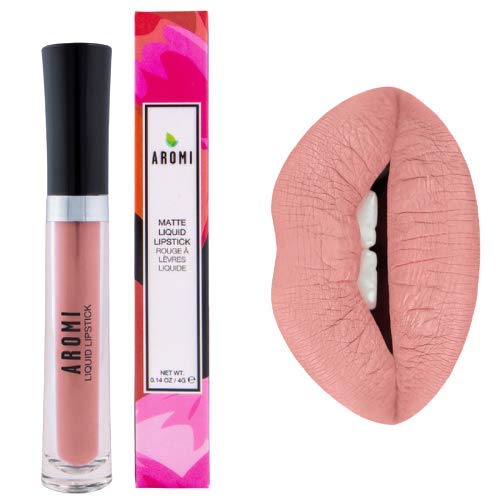 Aromi Sand Nude Matte Liquid Lipstick | Light, Peachy Nude Lip Color, Long Lasting and Smear Proof Lipstick, Handmade, Vegan and Cruelty-free Beauty