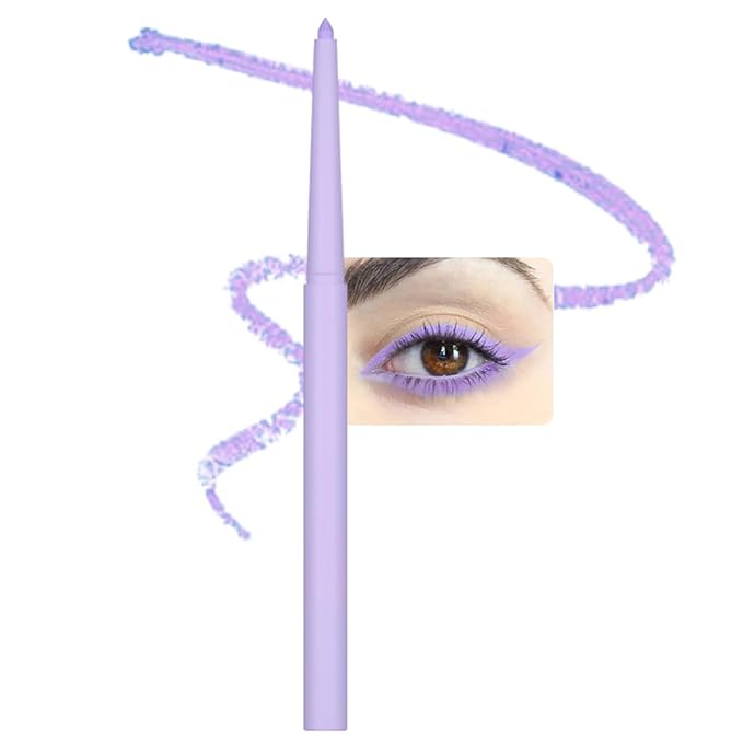 evpct Light Purple Eyeliner Pencil for Eyes, Voilet Purple Colored Eye Liner Pencil Makeup Waterproof Smudge Proof, Colored Gel Waterline Eyeliner Liquid Face Eye Paint Stick Lipstick Halloween Makeup