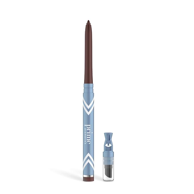PRIME PROMETICS PrimeEyes Glide Eyeliner for Mature Women – Waterproof, Long-Stay and Mess-Proof – Gel Creme Texture, Discreet Sharpener and Effective Smudger (Mocha Shimmer)