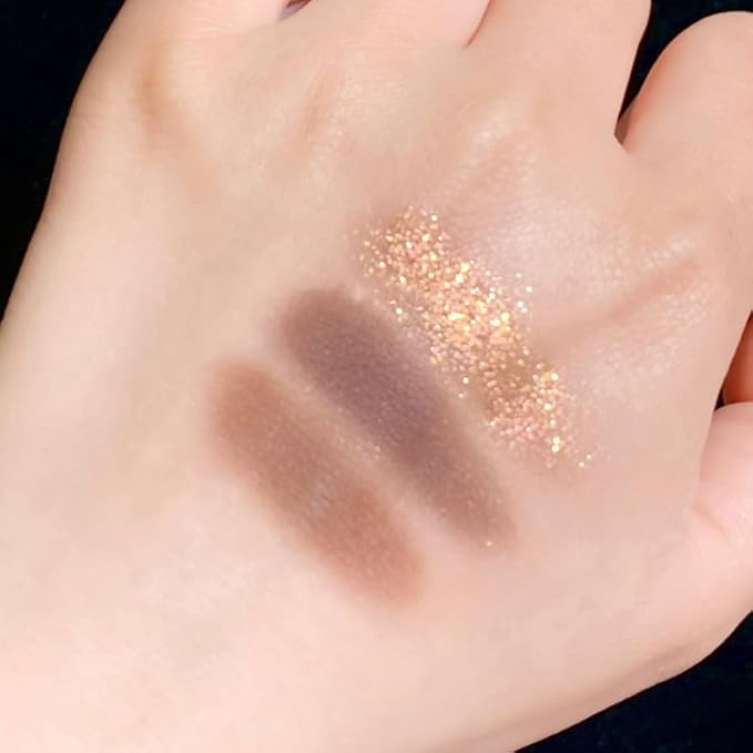 Kayswang 9 colors glitter eyeshadow palette makeup palette matte high pigment color cream texture natural eye shadow powder eye shadow palette in autumn and winter long lasting & waterproof (silver)