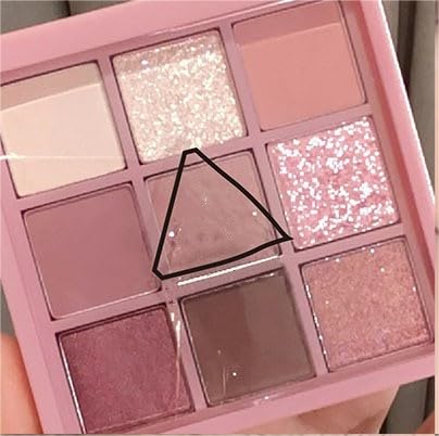 Kayswang 9 colors glitter eyeshadow palette makeup palette matte high pigment color cream texture natural eye shadow powder eye shadow palette in autumn and winter long lasting & waterproof (rose)
