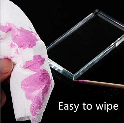 Pro Nail Art Painting Color Toning Glass Board Makeup Palette Eyelash Extension Adhesive Glue Pallet Glass Palette Stand（2 x 4 Inch ）