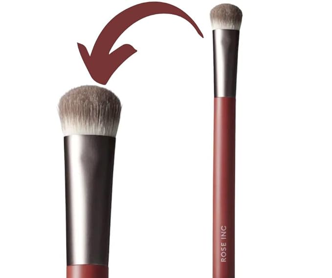 MAKEUP BRUSH Rose Inc Angled Kabuki foundation brush for liquid makeup| Seamless Blending & Control (Concealer Brush)