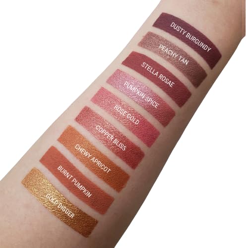 Aromi Copper Metallic Liquid Lipstick, Rosy Bronze Lip Color with Glittery Finish, Long-lasting Makeup, Vegan and Cruelty-free, Handmade (Copper Bliss)