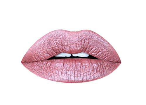 Aromi Dusty Rose Metallic Liquid Lipstick, Rosy Pink Lip Color for Women, Shimmery Finish, Long Lasting, Waterproof, Vegan (Pixie Dust)