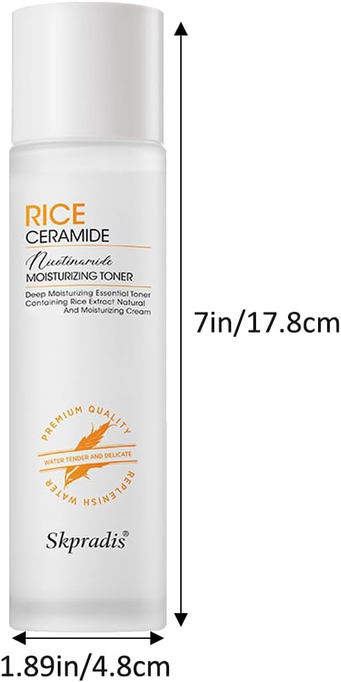 Rice Toner, Natural Rice Ingredient Toner, Contains Ceramide Extract, Reduces Dry Feeling, Dull, Combination Skin, Vegan, Fragrance-Free, Suitable for Many Skin Types 4.05 Fl Oz